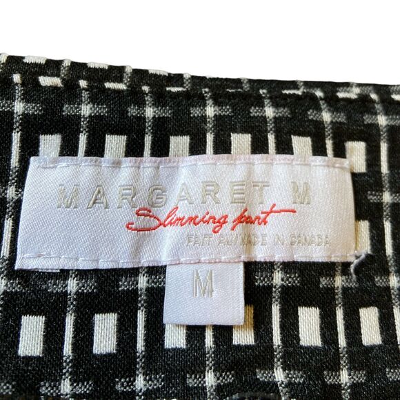 Margaret M‎ Slimming Pants- Size Medium M Black and White EUC - Picture 3 of 5